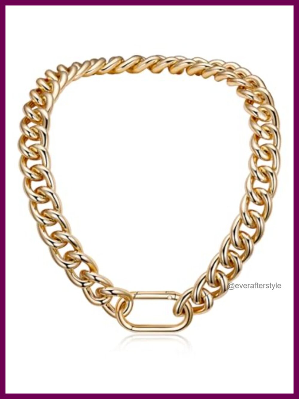 Chunky Gold Necklace 14K Gold Plated Cuban Link Chain Women Statement Jewelry